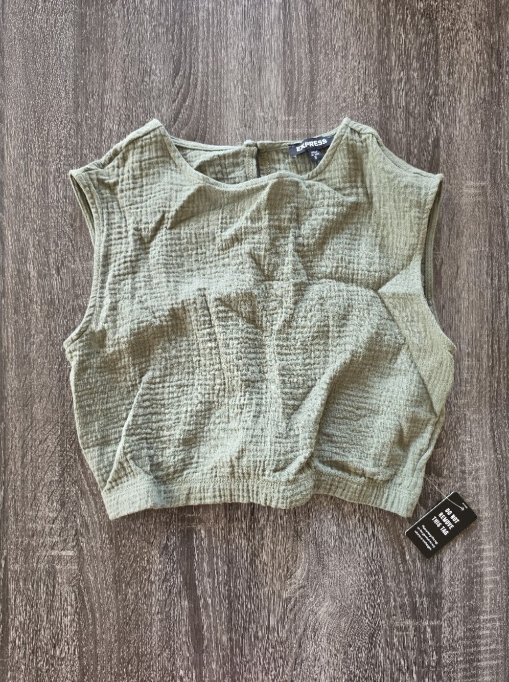 NWT Express Crew Neck Elastic Waist Cropped Tank